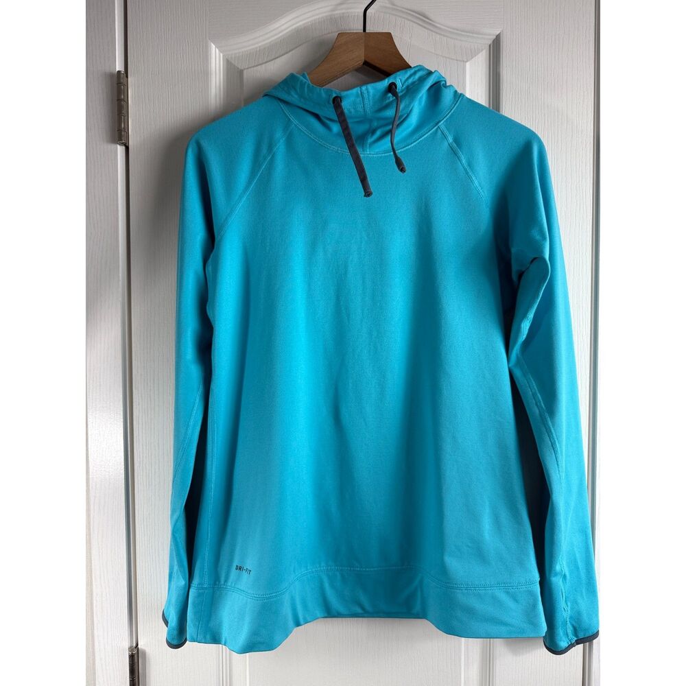 Nike Pro Women's Hyperwarm Limitless Pullover Hoodie Blue Long Sleeve Size M
